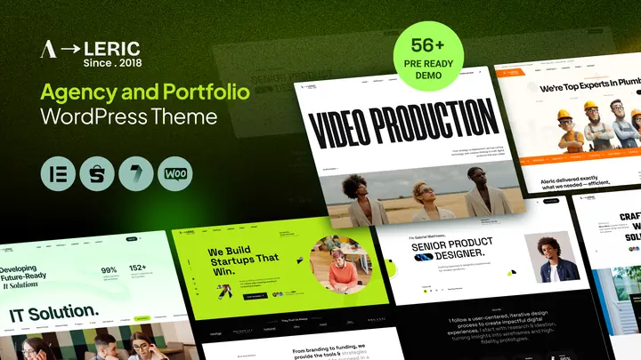 Preview of the Aleric WordPress theme by ThemePure — Agency & portfolio.