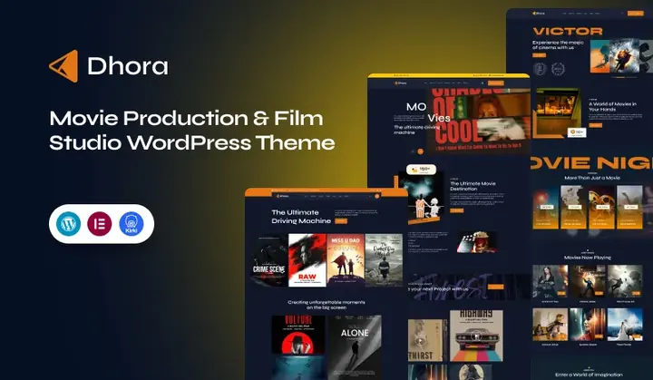 Preview of the Dhora WordPress theme by ThemePure — Film studio.