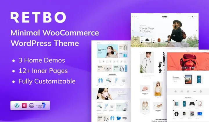 Preview of the Retbo WordPress theme by ThemePure — WooCommerce.