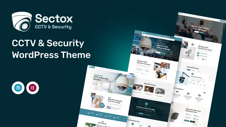 Preview of the Sectox WordPress theme by ThemePure — CCTV & security.