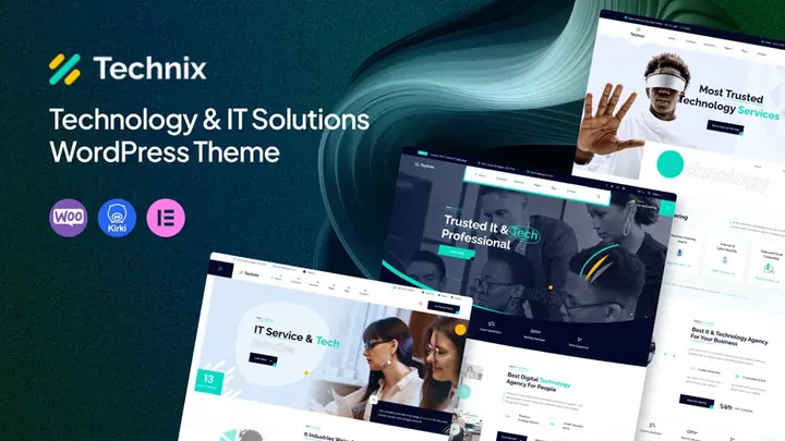 Preview of the Technix WordPress theme by ThemePure — Technology & IT.